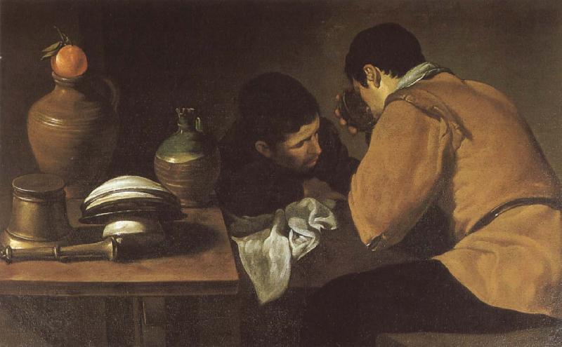 VELAZQUEZ, Diego Rodriguez de Silva y Two boy beside the table China oil painting art
